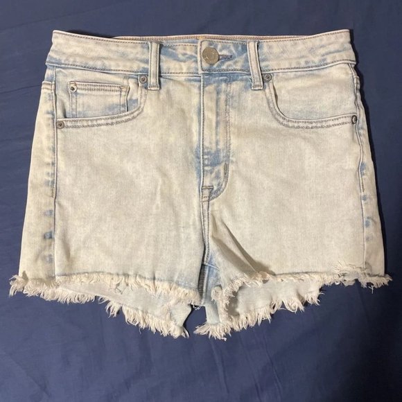 American Eagle Shorts - Acid Wash Super Hi-Rise Shortie - Picture 2 of 7